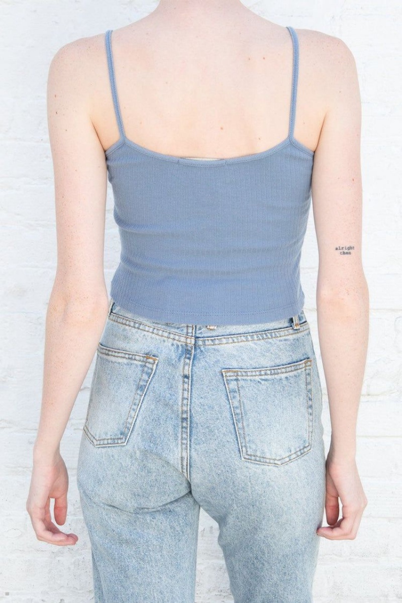 Debardeur Brandy Melville Lorene Cropped Bleu | WBZ-55515150